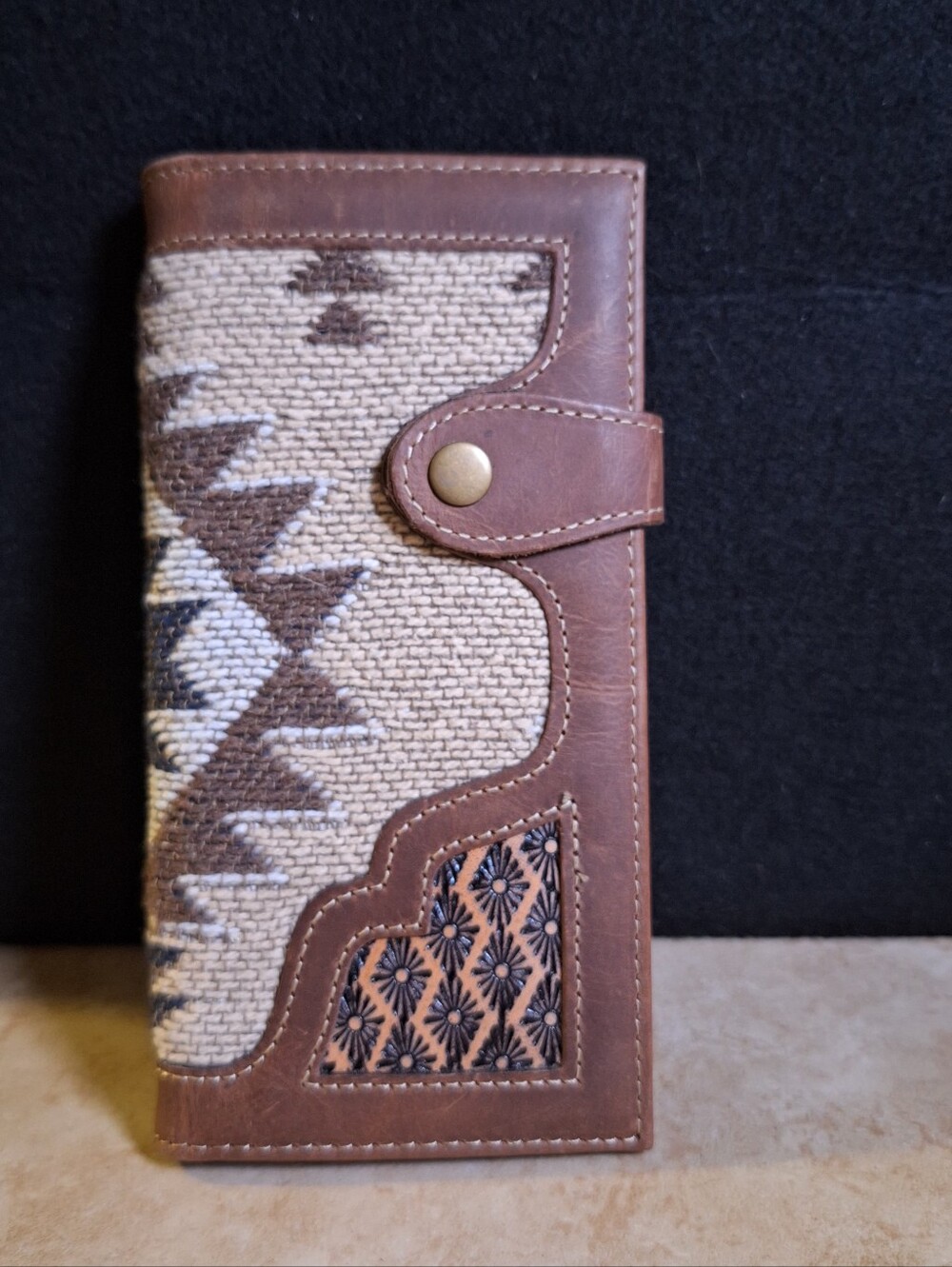 Myra Brownie Dream Rug And Leather Wallet Slim Fold Snap Close Western  8"x4"